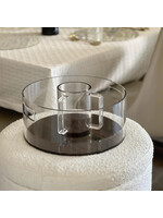 WASHING CUP LUCITE WOOD ACCENT