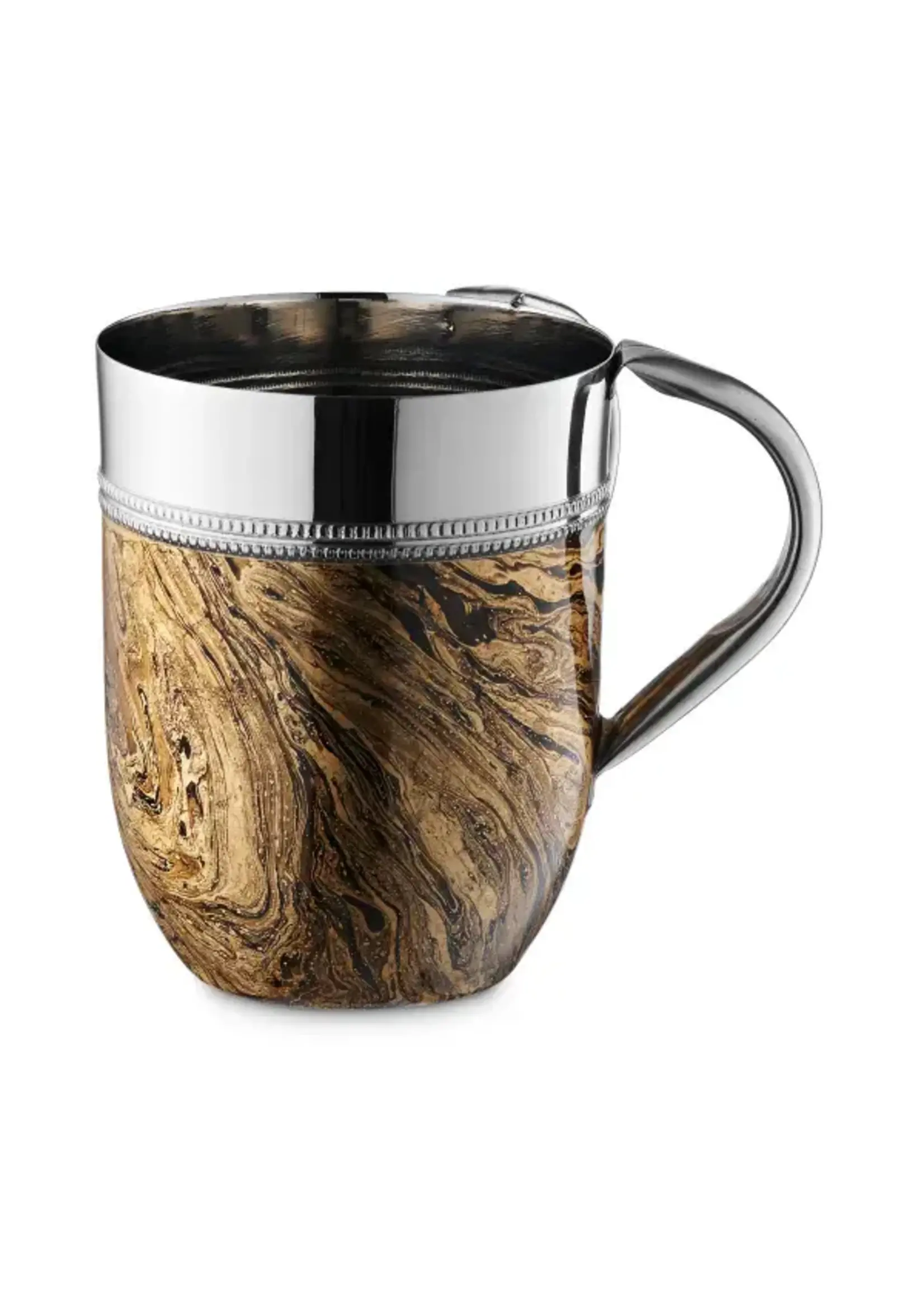 WASH CUP GOLD ABSTRACT MARBLE STAINLESS STEEL
