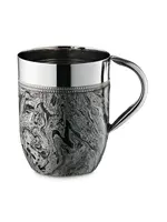 WASH CUP SILVER ABSTRACT MARBLE STAINLESS STEEL