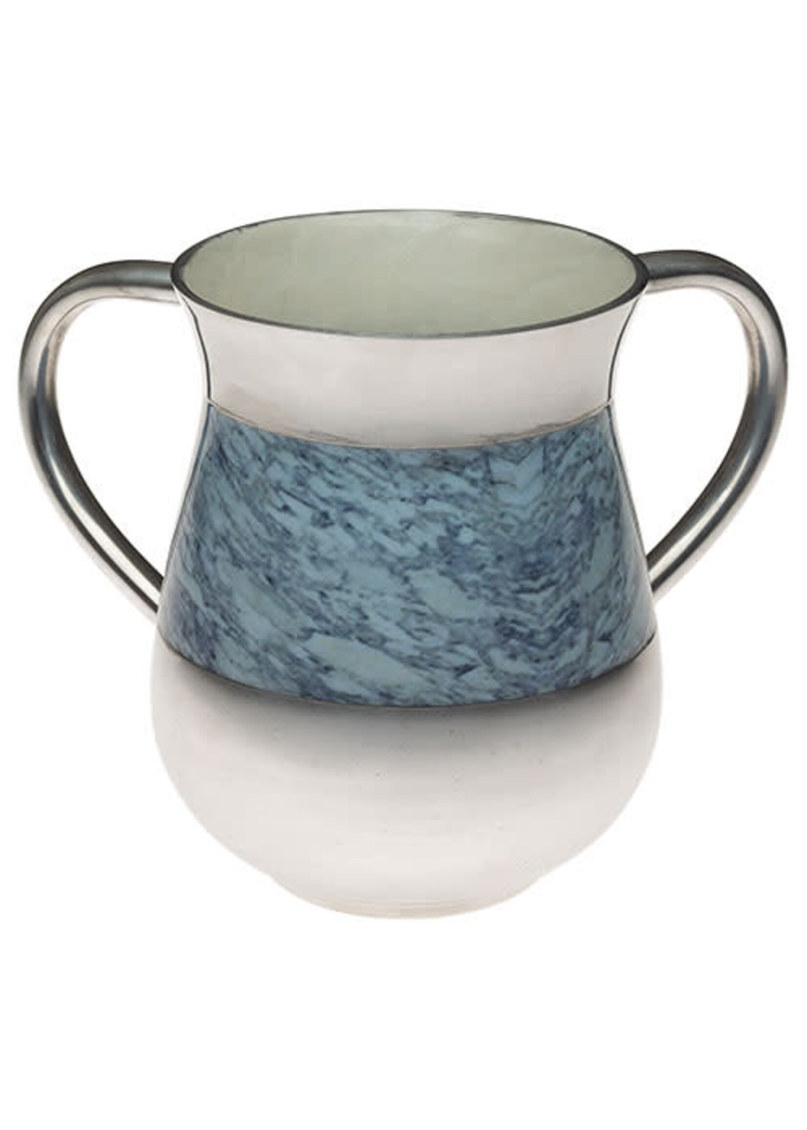 WASHING CUP WHITE & BLUES MARBLE TEXTURE