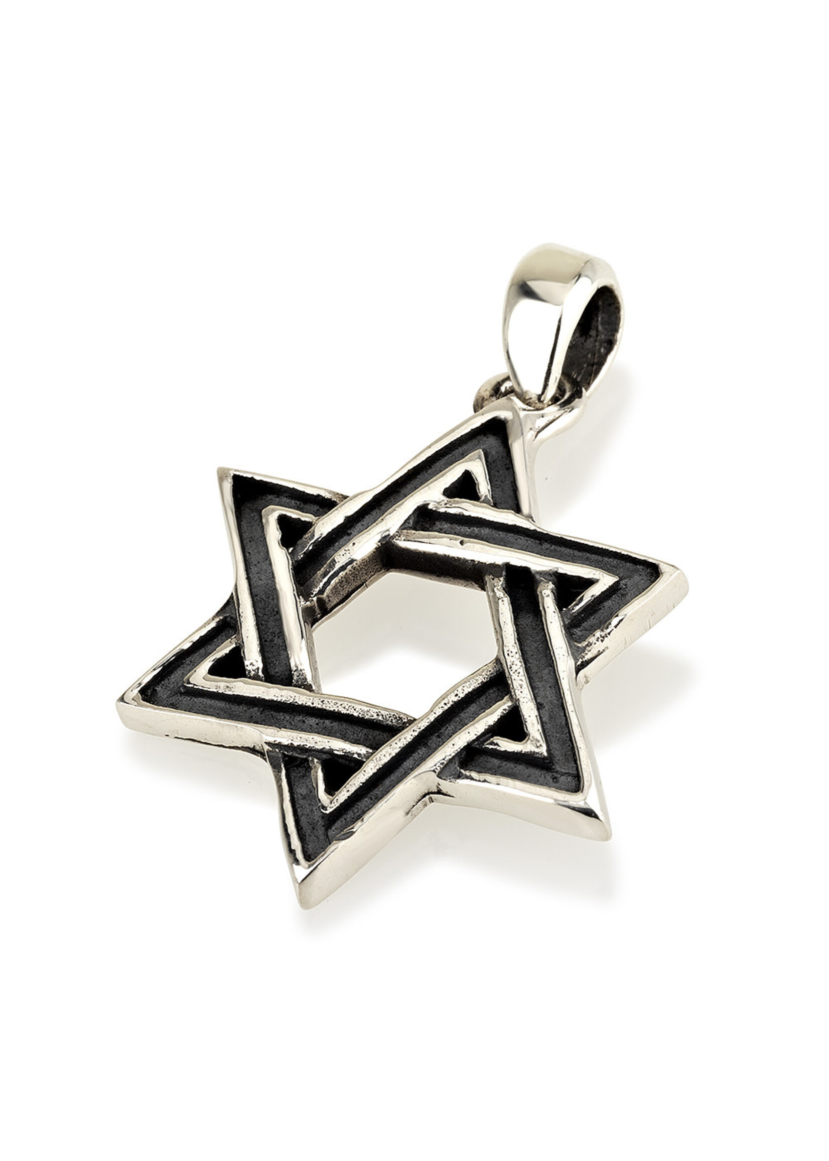 NECKLACE STAR OF DAVID BLACK LINES