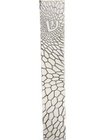 MEZUZAH ORGANIC LACE SILVER OVER WHITE 15CM - LASER CUT STEEL