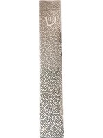 MEZUZAH ORGANIC MESH SILVER OVER WHITE 15CM - LASER CUT STEEL