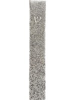 MEZUZAH ORGANIC MESH SILVER OVER WHITE 12 CM - LASER CUT STEEL