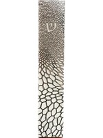 MEZUZAH ORGANIC LACE SILVER OVER WHITE 20 CM - LASER CUT STEEL