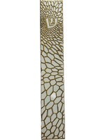 MEZUZAH ORGANIC LACE GOLD OVER WHITE 15 CM - LASER CUT STEEL