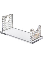 SHOFAR STAND ACRYLIC SILVER LASERCUT TRELLIS