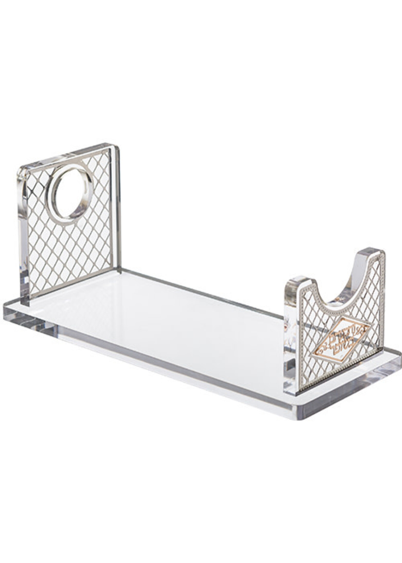 SHOFAR STAND ACRYLIC SILVER LASERCUT TRELLIS