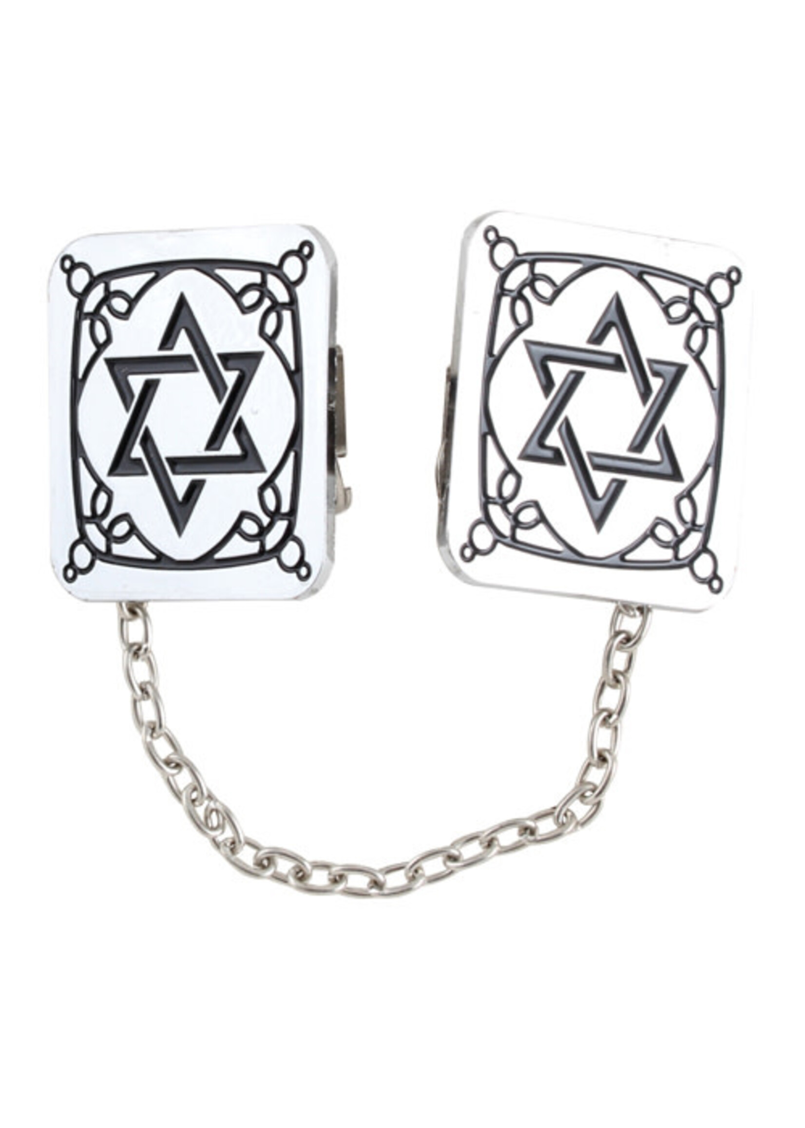 TALLIS CLIPS MAGEN DAVID NICKEL FINISH