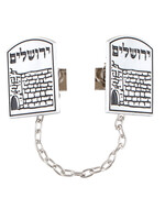 TALLIS CLIPS  WESTERN WALL "JERUSALEM" NICKEL FINISH
