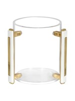 WASHING CUP ACRYLIC WHITE & GOLD HANDLES