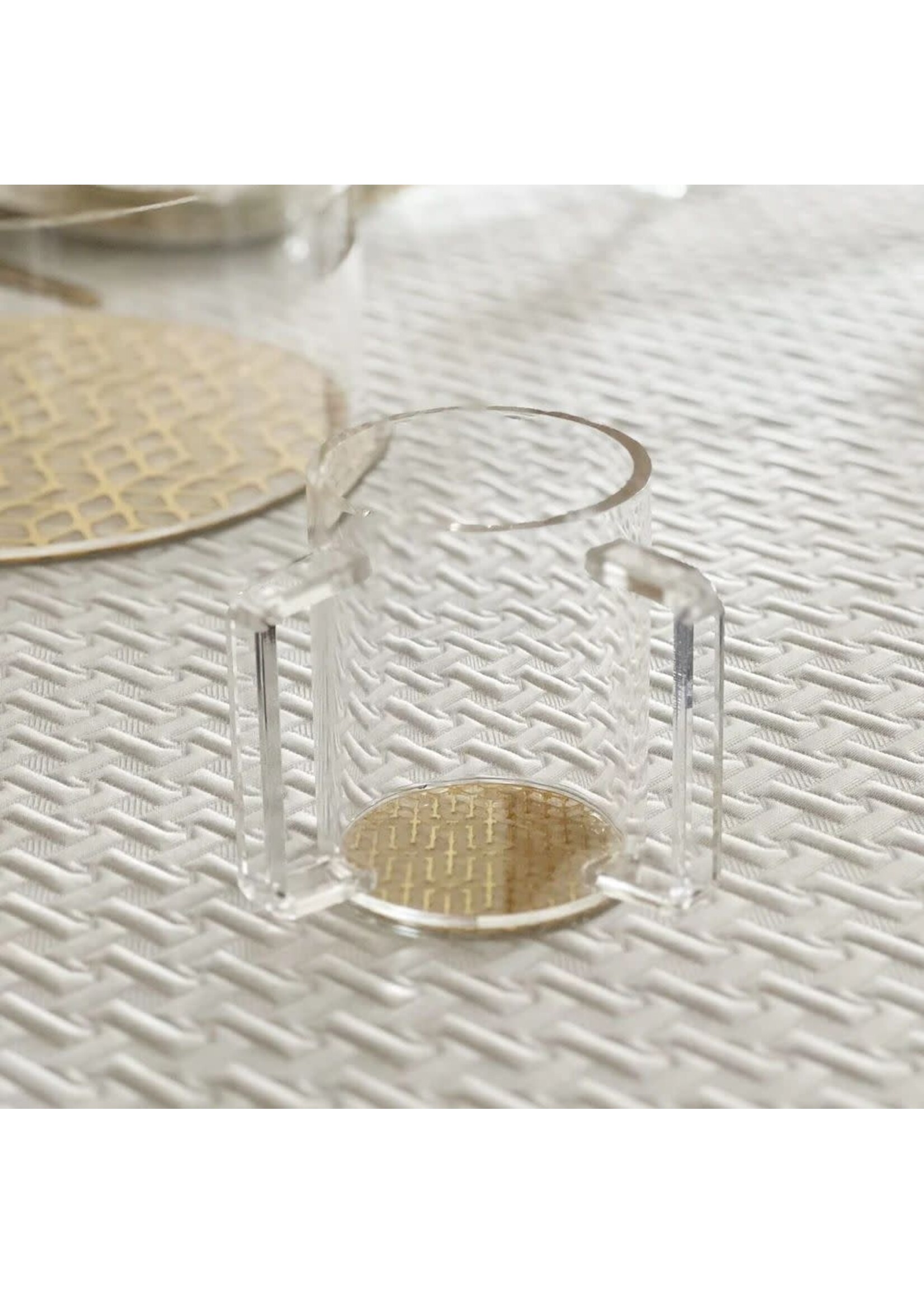 WASHING CUP LUCITE GOLD LASER CUT BASE
