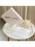 BENCHER SET DIAMOND WHITE  LUCITE  & GOLD BIRKAT HAMAZON