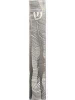 MEZUZAH LASERCUT METAL - GEO LACE SILVER WHITE XL