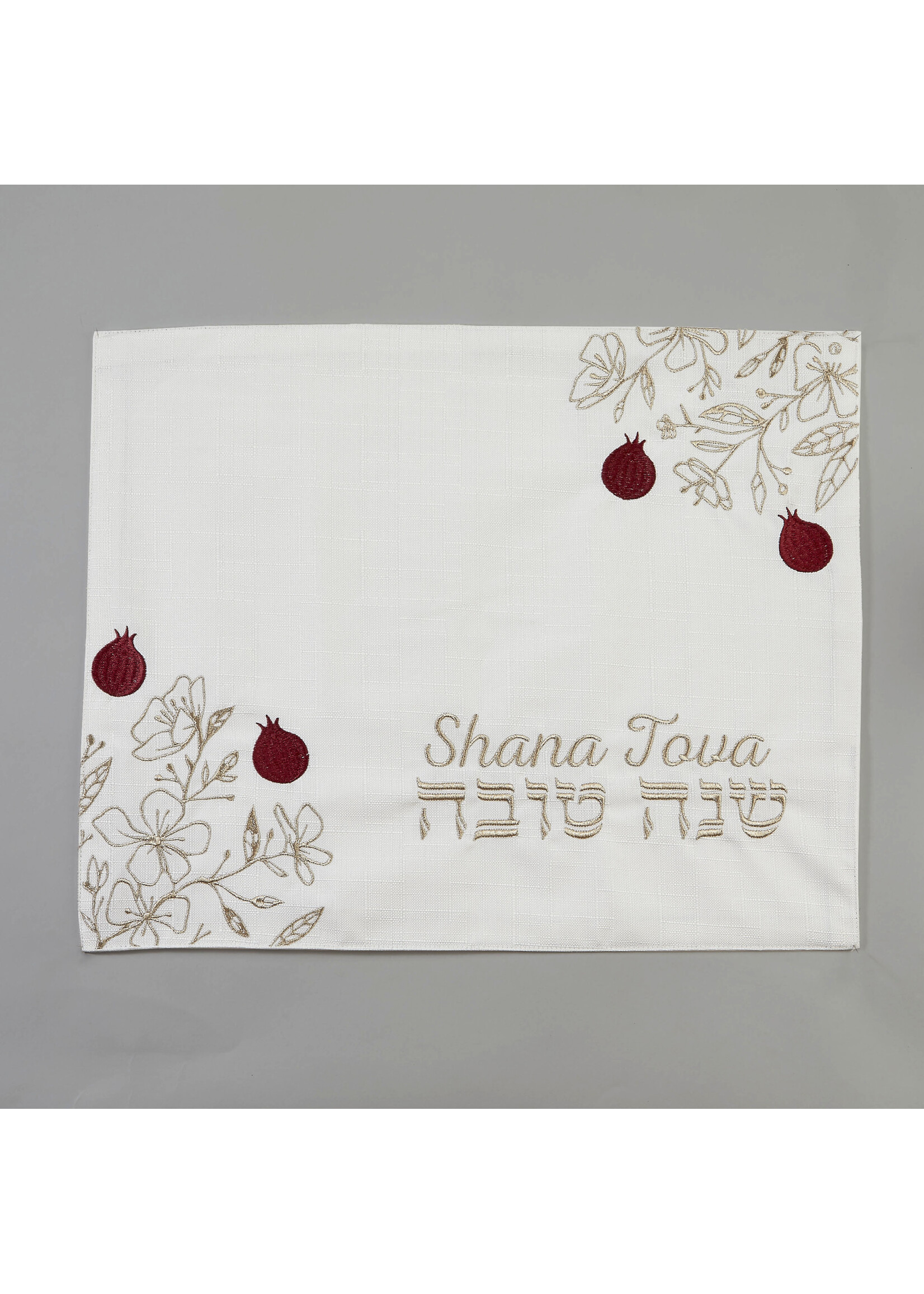 CHALLAH COVER SHANAH TOVAH & RED POMEGRANATES