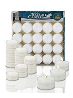 TEALIGHTS CLEAR PLASTIC CUPS -  4 HOURS x50