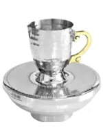 MAYIM ACHRONIM HAMMERED STAINLESS STEEL BRASS HANDLE