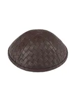 KIPPAH BROWN WOVEN LEATHER