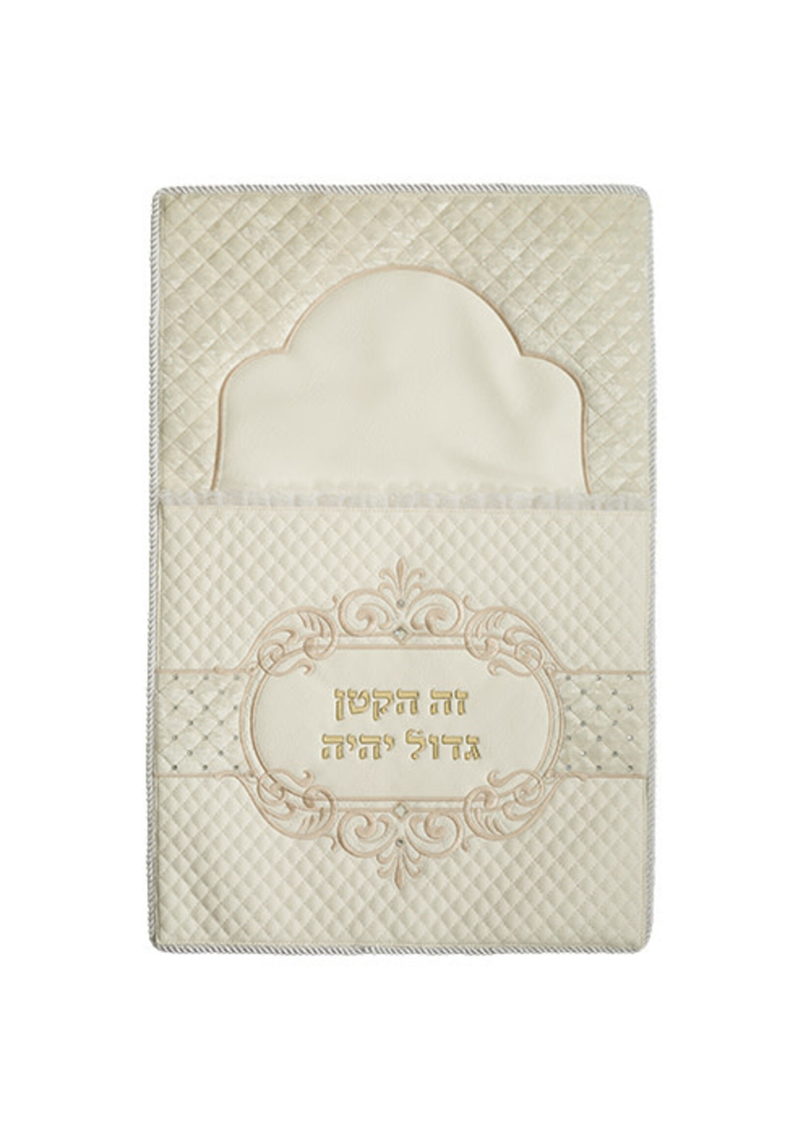 BRIS PILLOW FAUX LEATHER GEMSTONE INLAYS & DIAMOND STITCHING