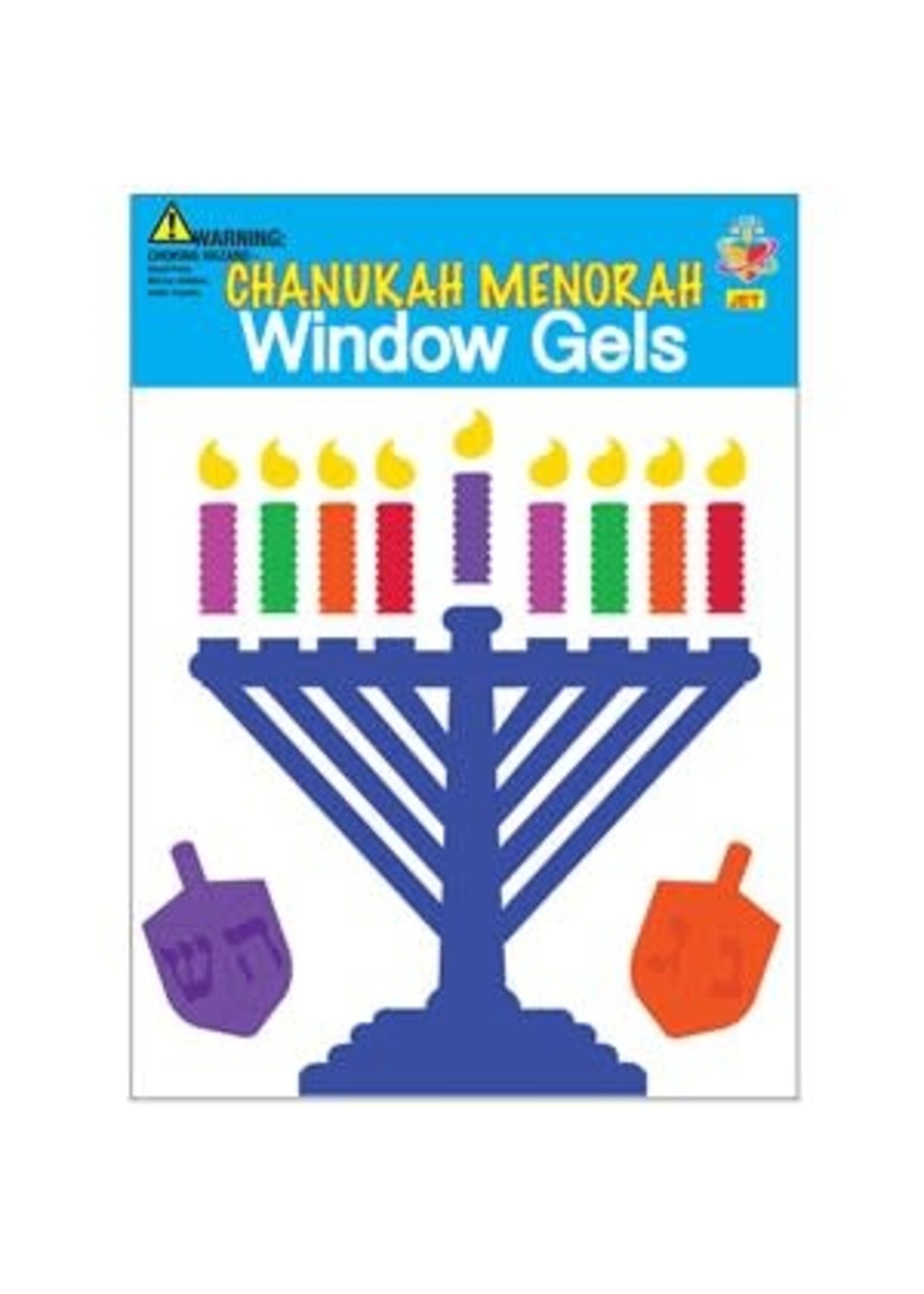CHANUKAH MENORAH WINDOW GEL STICKERS