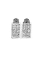SALT AND PEPPER  CRYSTAL SHAKERS LASER CUT SILVER JERUSALEM