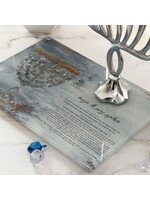 CHANUKAH TRAY WITH PAINTED BLESSING AND MENORAH