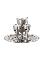 HAVDALAH SET BRUSHED PEWTER WITH GLASS CUP INSERT
