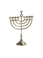 MENORAH STAR OF DAVID BRASS FINISH 11"