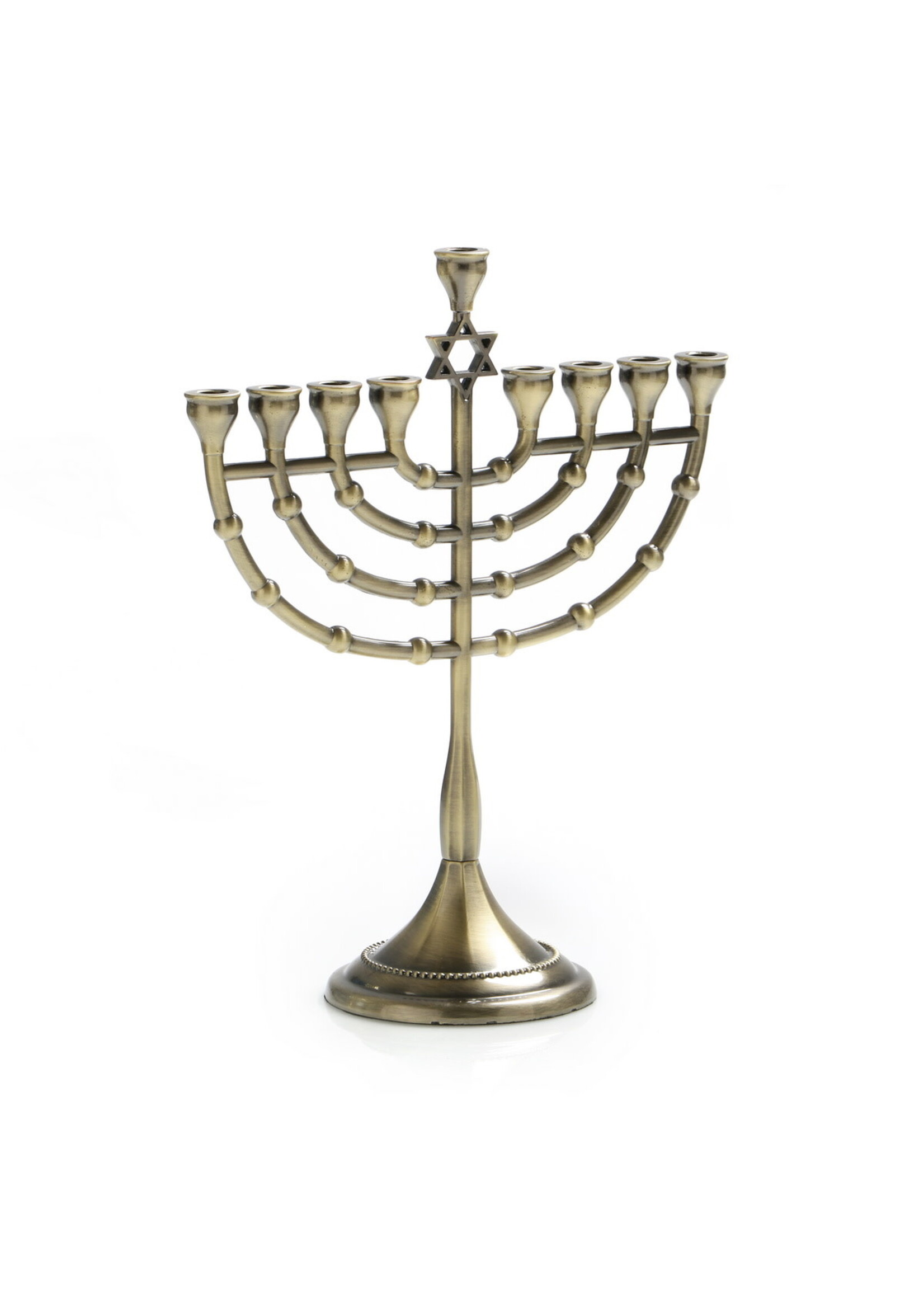 MENORAH STAR OF DAVID BRASS FINISH  9"