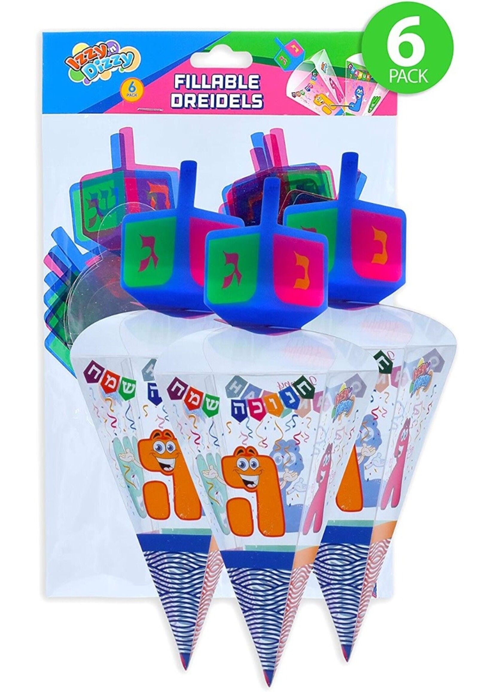 FILLABLE PVC DREIDEL 6PK
