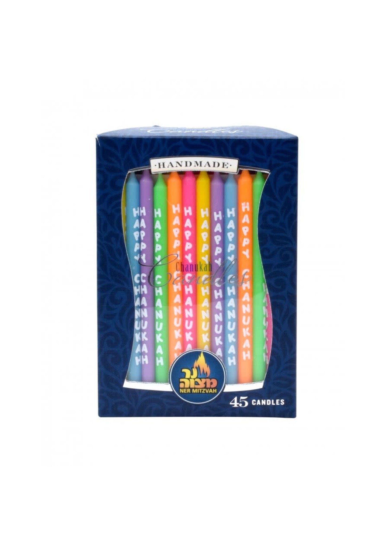 CHANUKAH CANDLES  COLORFUL HAPPY CHANUKAH 45 PK.