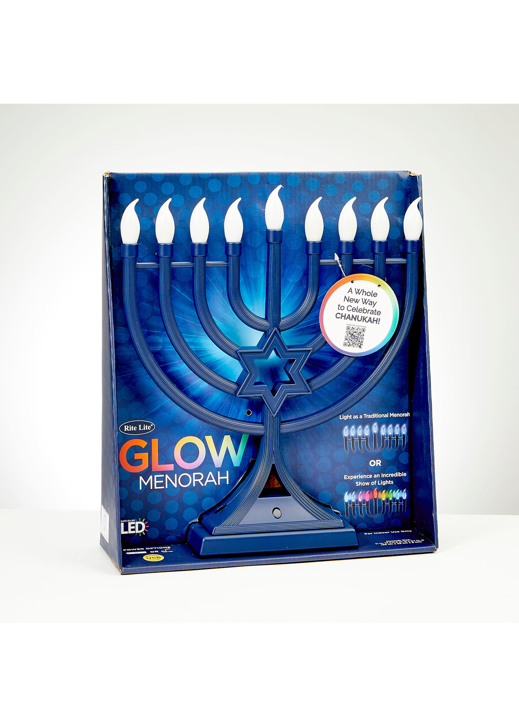 ELECTRIC MENORAH LED GLOW - MULTICOLOR LIGHTS
