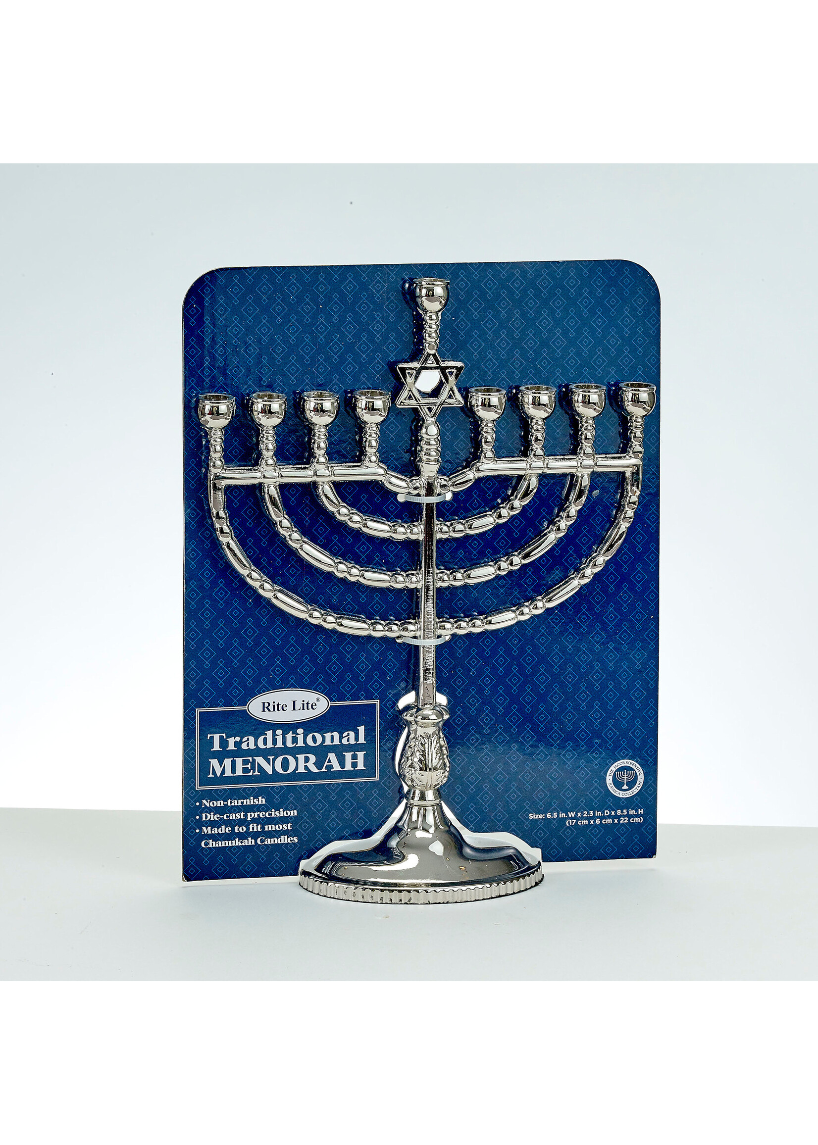 MENORAH STAR OF DAVID SILVER TONED