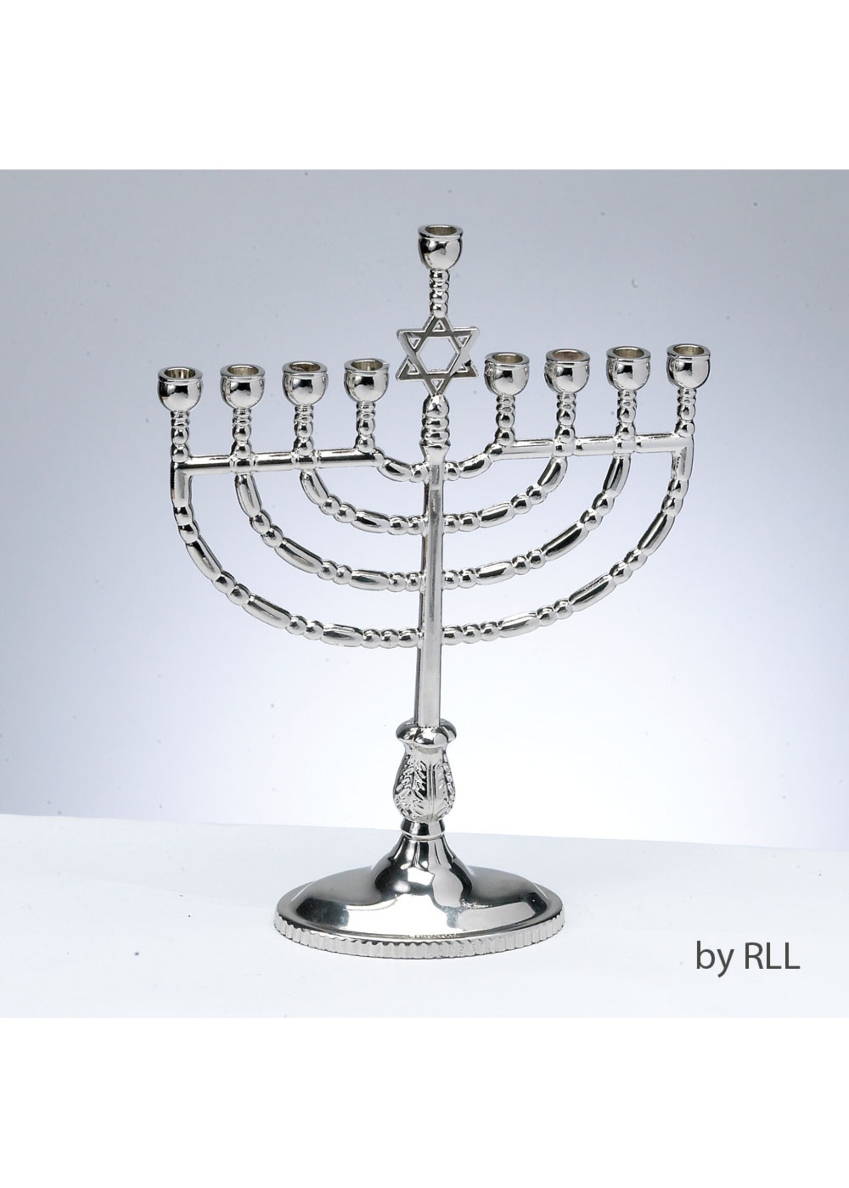 MENORAH STAR OF DAVID SILVER TONED