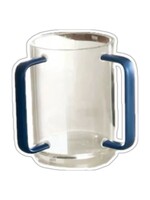 WASH CUP ACRYLIC WITH BLUE HANDLES