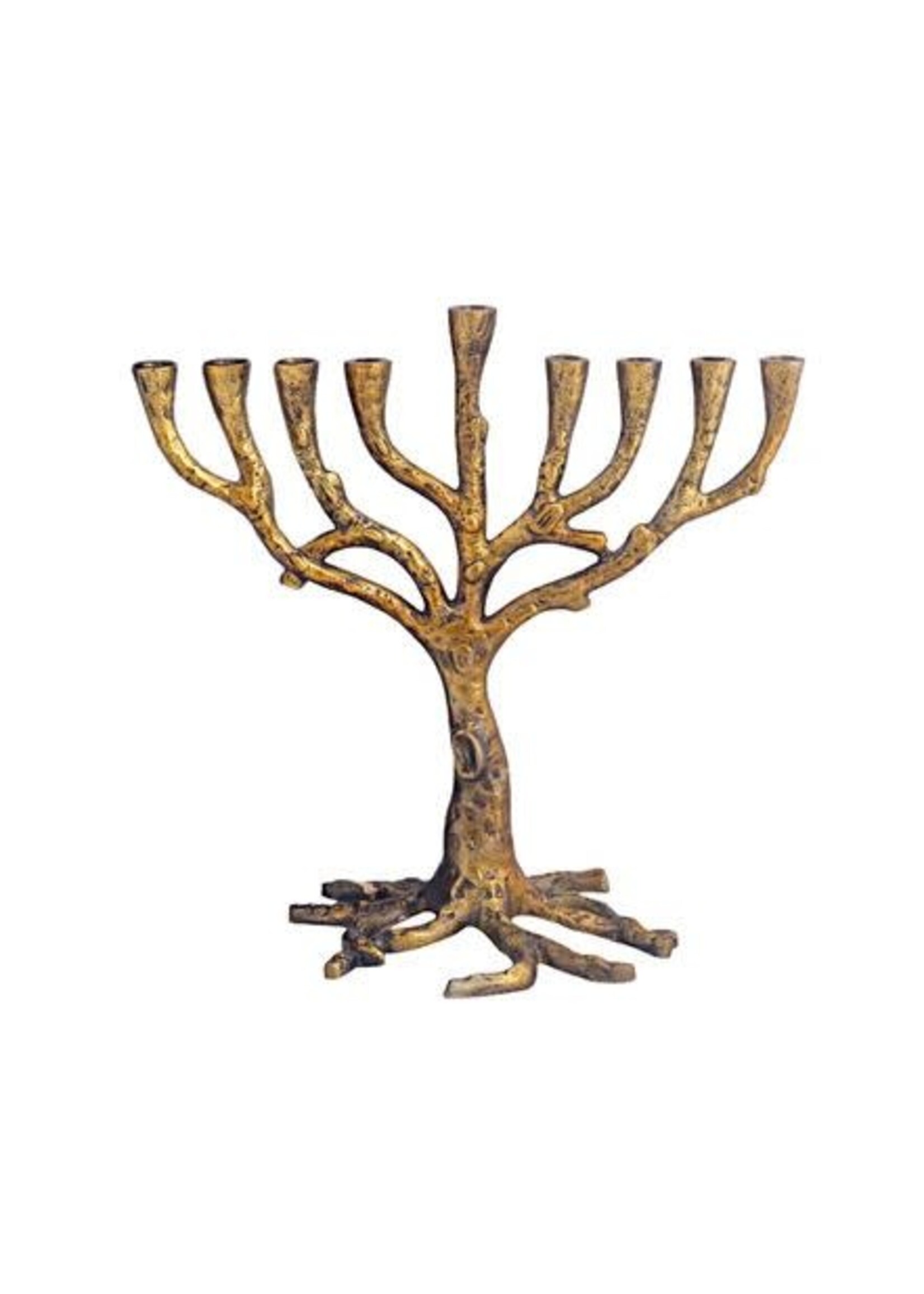 MENORAH RUST GOLD TREE OF LIFE