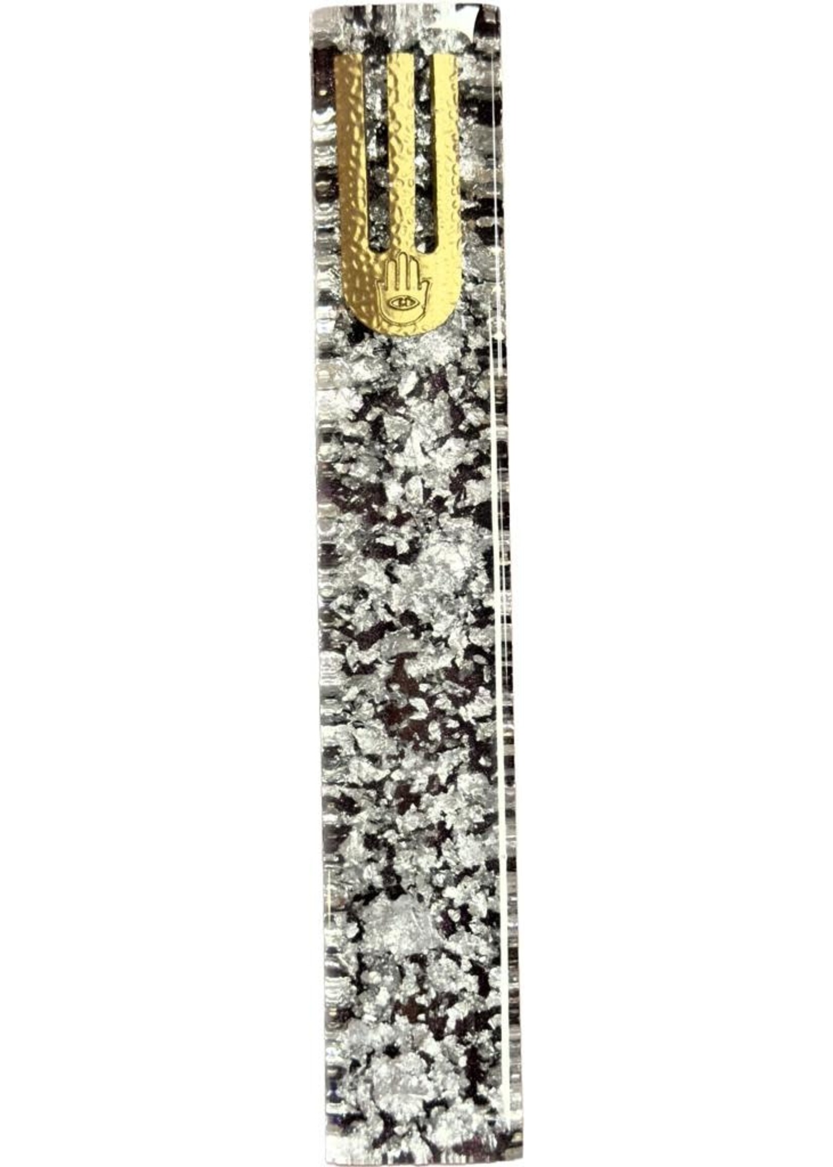 MEZUZAH EPOXY SILVER FLAKES 12 CM SILVER SHIN