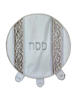 MATZAH COVER  CHAMPAIGN FLORAL ON VELVET  FAUX LEATHER