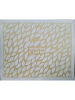 CHALLAH COVER GOLD LEAVES EMBROIDERY FAUX LEATHER