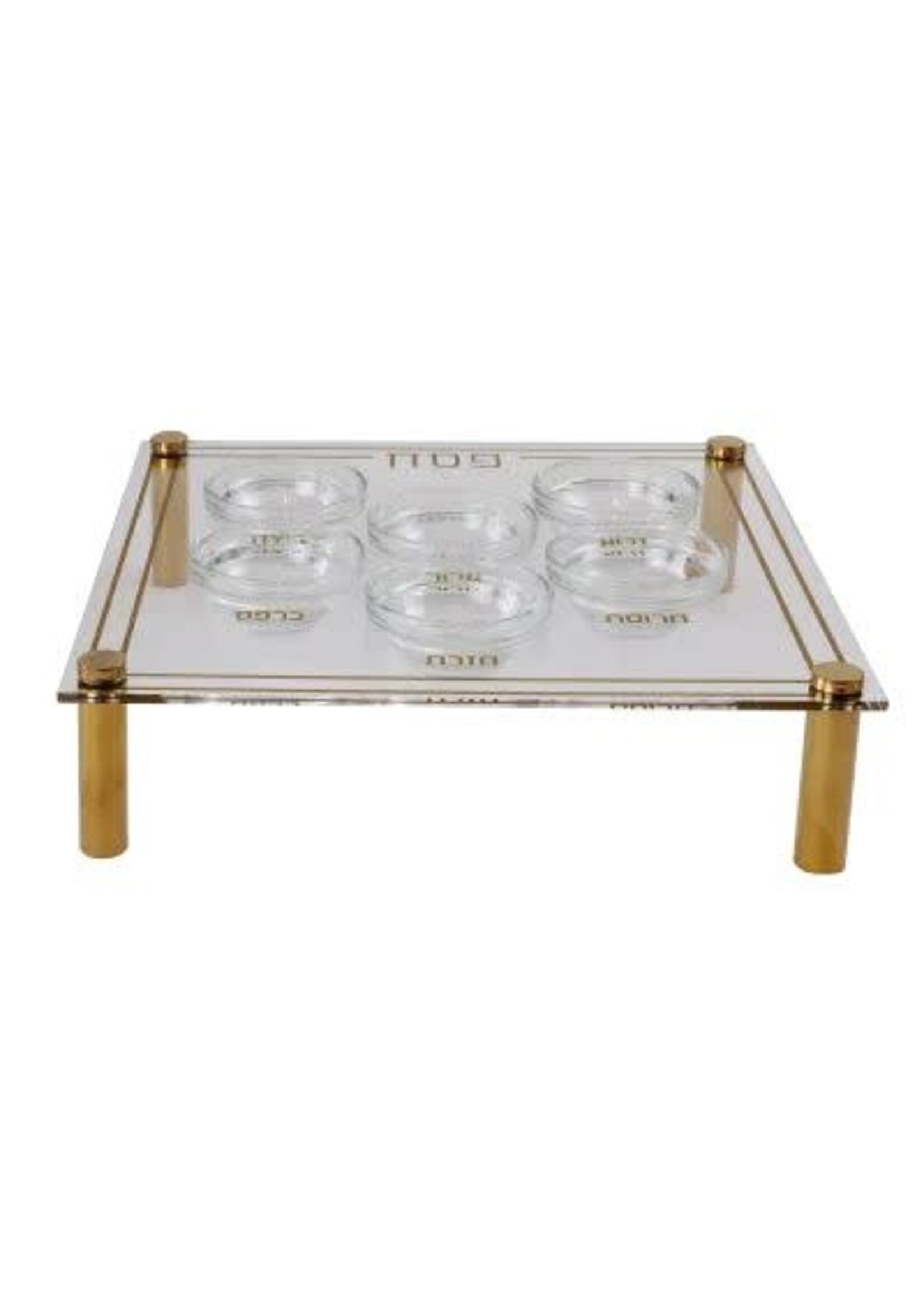 SEDER PLATE ACRYLIC GOLD LASER CUT