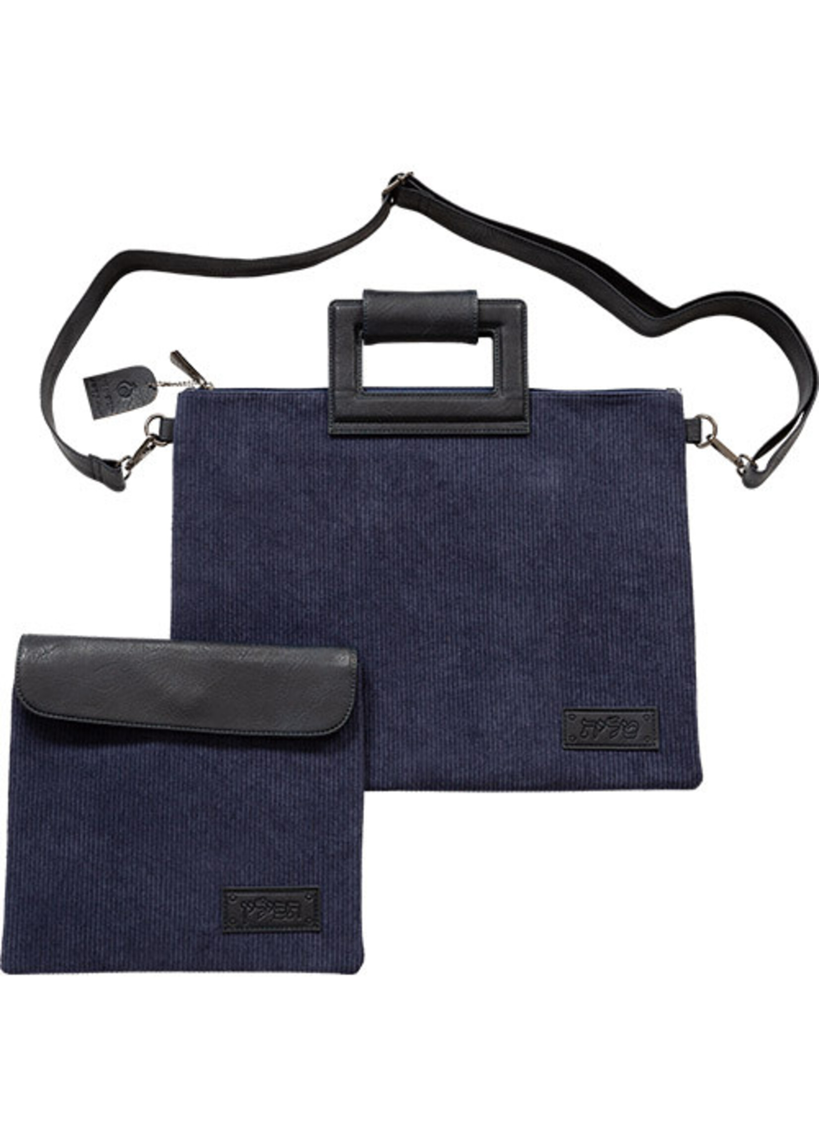 TALIT & TEFILLIN BAG SET NAVY CORDUROY