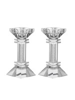 CANDLESTICKS  CRYSTAL CHIP FILLED STEM 5.5"