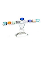 MENORAH  CRYSTAL COLORFUL CUPS  -15CM