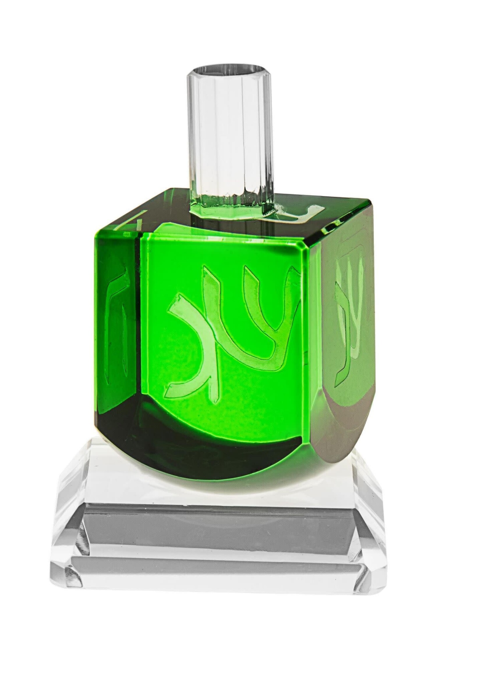 DREIDEL CRYSTAL GREEN CUBE