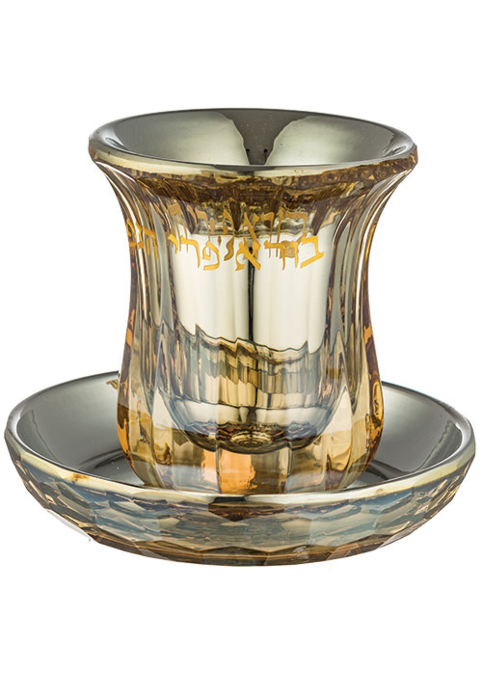KIDDUSH CUP CRYSTAL GOLDEN BLESSING