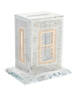 TZEDAKAH BOX CRYSTAL SILVER & GOLD FILIGREE PLATES