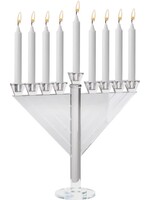 MENORAH CRYSTAL RAMBAM STYLE 14"