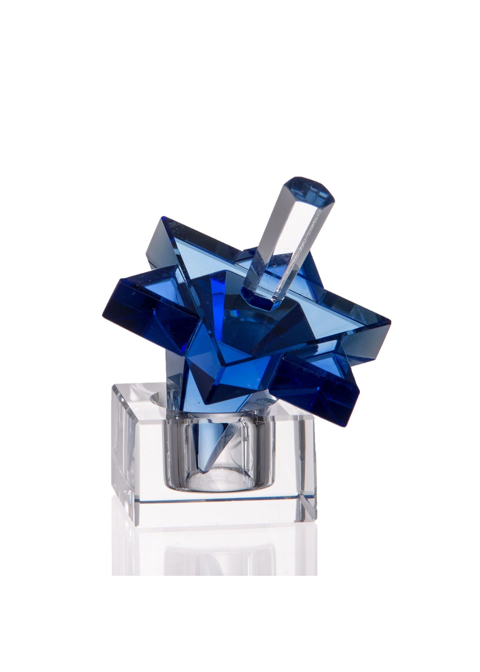 DREIDEL CRYSTAL STAR OF DAVID BLUE
