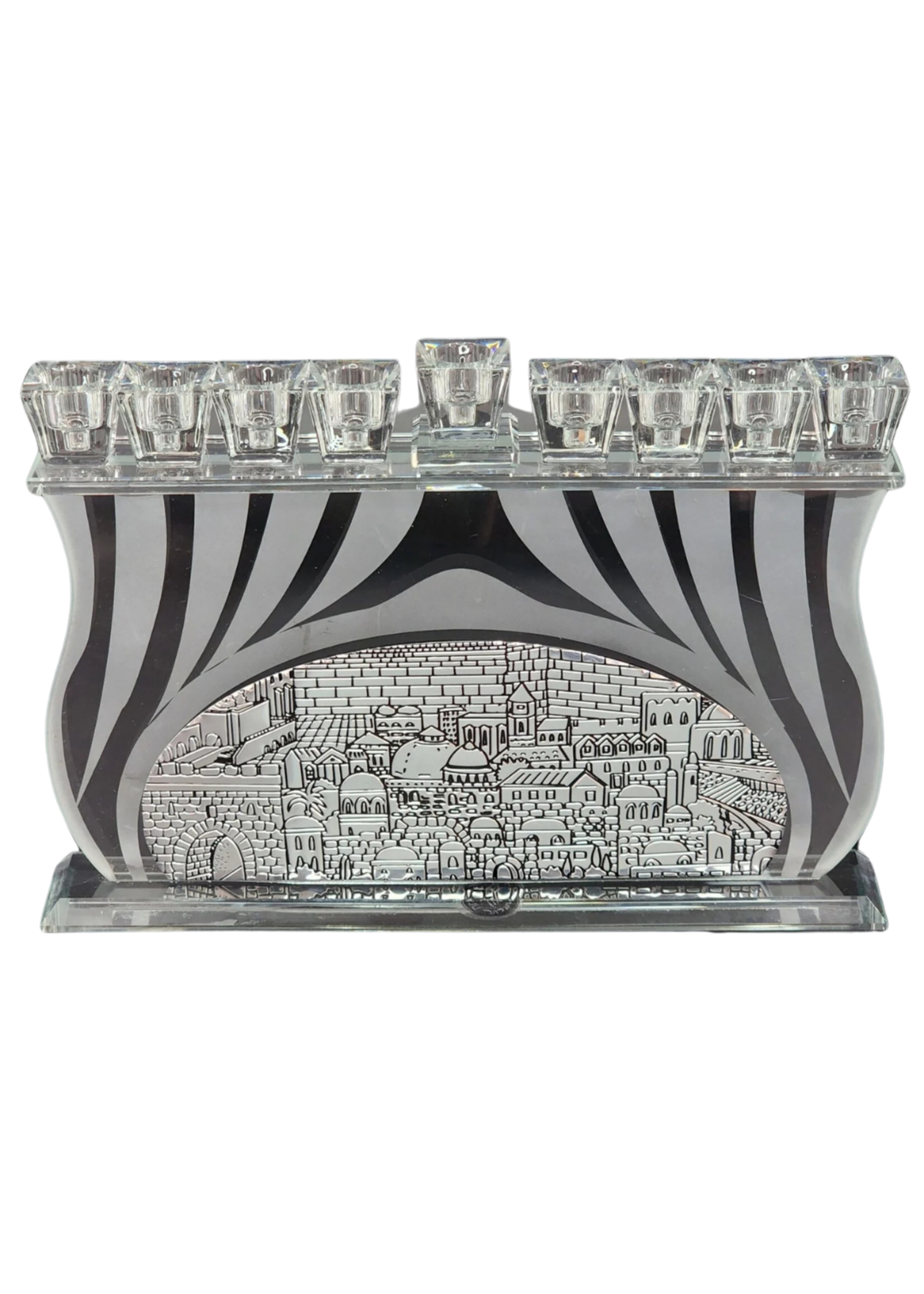 MENORAH CRYSTAL WALL  SILVER JERUSALEM  CITY