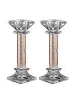 CANDLESTICKS CRYSTAL  & GOLD LASER CUT FILIGREE
